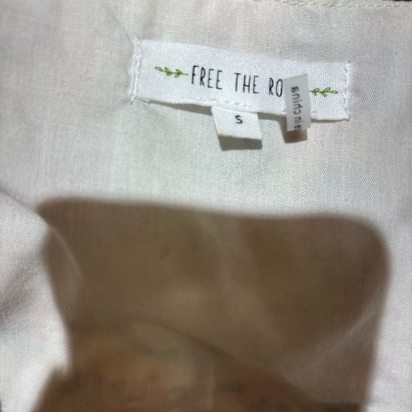 Free The Roses Women's Floral Embroidered Balloon Sleeve Cropped Blouse Size S - Picture 5 of 6